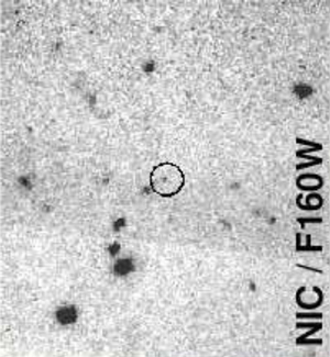 На снимке, полученном Космическим телескопом имени Хаббла, видна далекая галактика, в которой в сентябре прошлого года вспыхнул гамма-всплеск (изображение из статьи E. Berger et al., astro-ph/0603689)