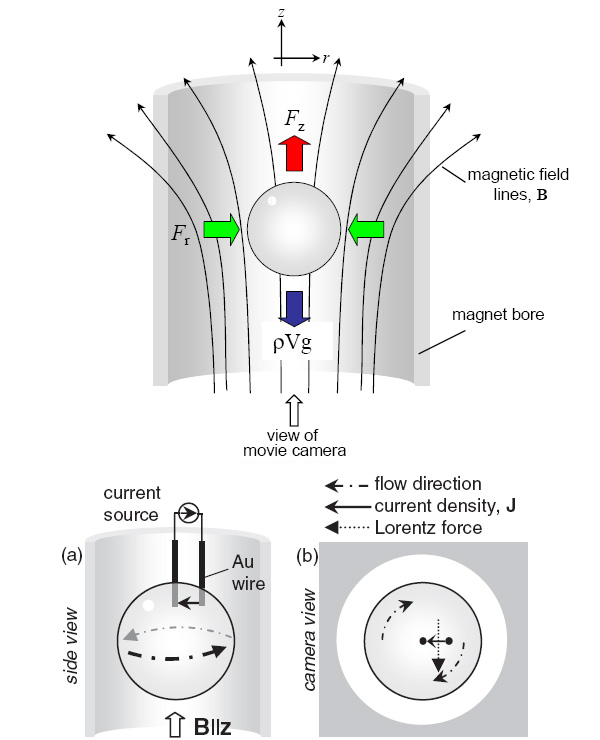 Рис. 2. Схематические рисунки и принцип действия экспериментальной установки, использованной авторами для исследования формы водяных капель. Изображения из обсуждаемой статьи