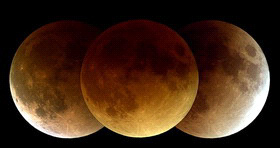 Полное лунное затмение 20–21 января 2000 года имело коричневый оттенок (Dunkirk, MD). AstroPhysics 130 EDF + Nikon N70: Kodak Royal Gold 400, f/12, 15 sec. Fred Espenak