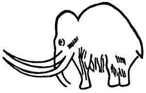 Изображение мамонта из пещеры Фон де Гом (Франция) по Осборну (рис. с сайта mammuthus.chat.ru).