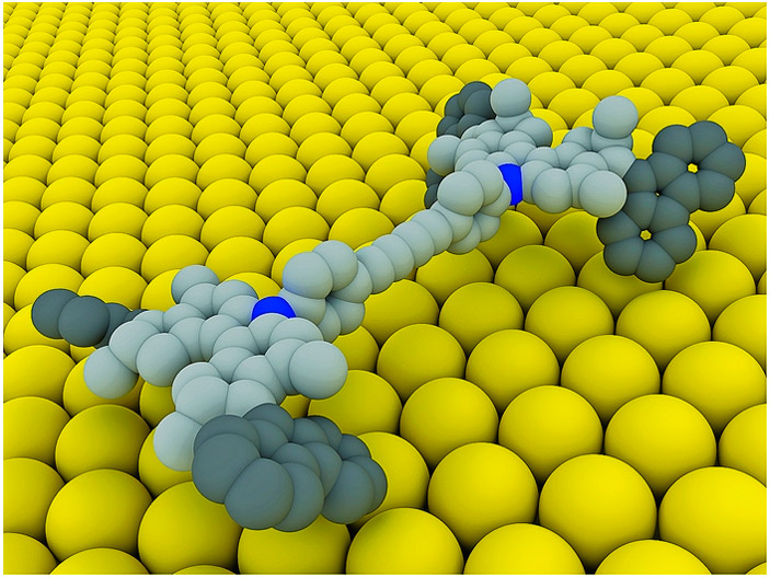 Рис. 4. Наномашина на золотой поверхности