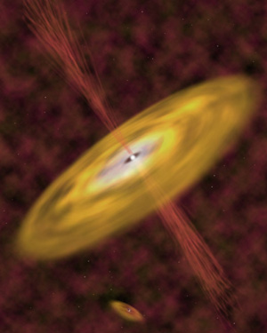 Существует две теории образования сверхгигантов. Они формируются либо путем поглощения более мелких протозвезд, либо, как и Солнце, путем аккреции. Новое исследование прибавило доводов в пользу второй теории (изображение с сайта cfa-www.harvard.edu)