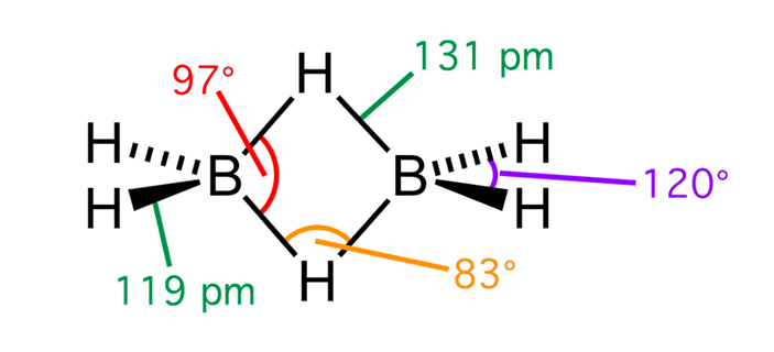 Рис. 1. Строение диборана